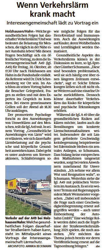 HNA Bericht zum Vortrag Dr. Schreckenberger am 30.10.2026